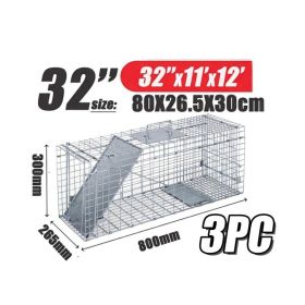 1Pc 25.59Inch Live Humane Animal Trap For Spring Summer Cage Heavy Duty Folding Catch And Release Rodent Cage For Rabbit Squirrel Possum Skunk Ki (Option: 32 inch)