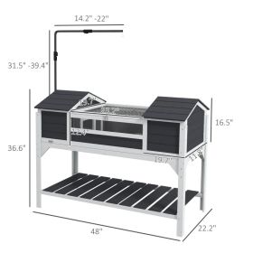 Tortoise Enclosure Tortoise House With Adjustable Lamp Holder Storage Shelf, Dual Main Houses, Openable Lid, Gray (Option: Gray White)