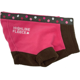 Highline Fleece Dog Coat (Color: Pink and Brown with Polka Dots, size: Size 10)